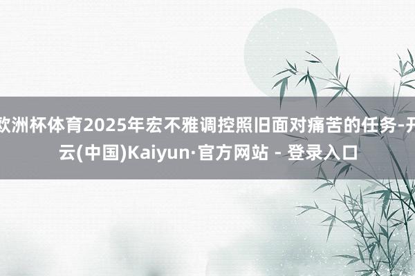 欧洲杯体育2025年宏不雅调控照旧面对痛苦的任务-开云(中国)Kaiyun·官方网站 - 登录入口